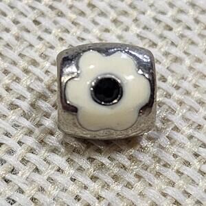 Silver Tone Flower Bead Charm